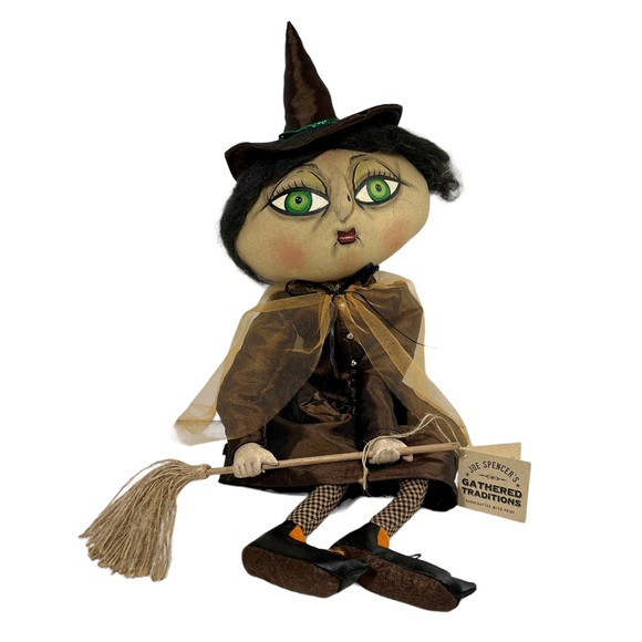 GATHERED TRADITIONS by Joe Spencer Matilda the Witch Halloween Folk Art Doll NWT - Picture 2 of 8